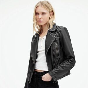 All saints leather jacket size 0